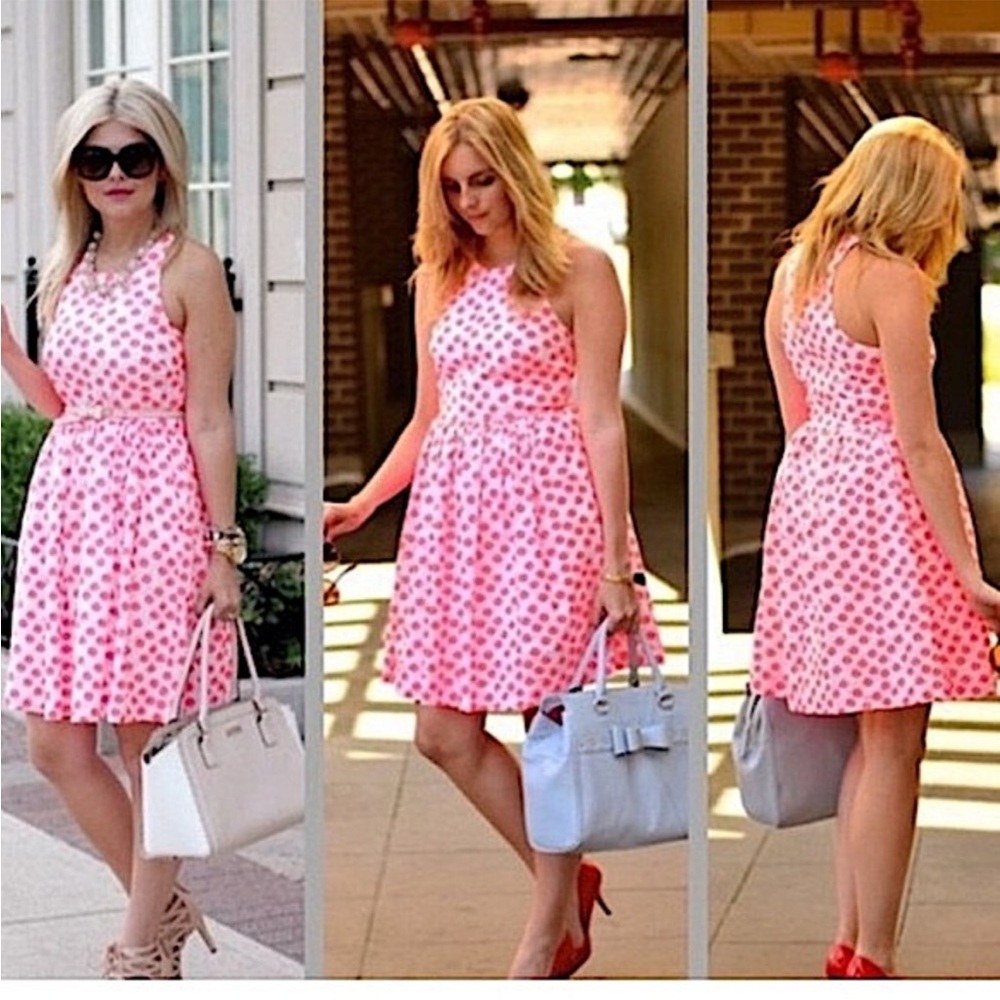 J. Crew Neon Pink Floral Midi Dress